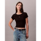 Calvin Klein Γυναικεία κοντομάνικη μπλούζα Slim Ribbed Cotton Badge T-shirt